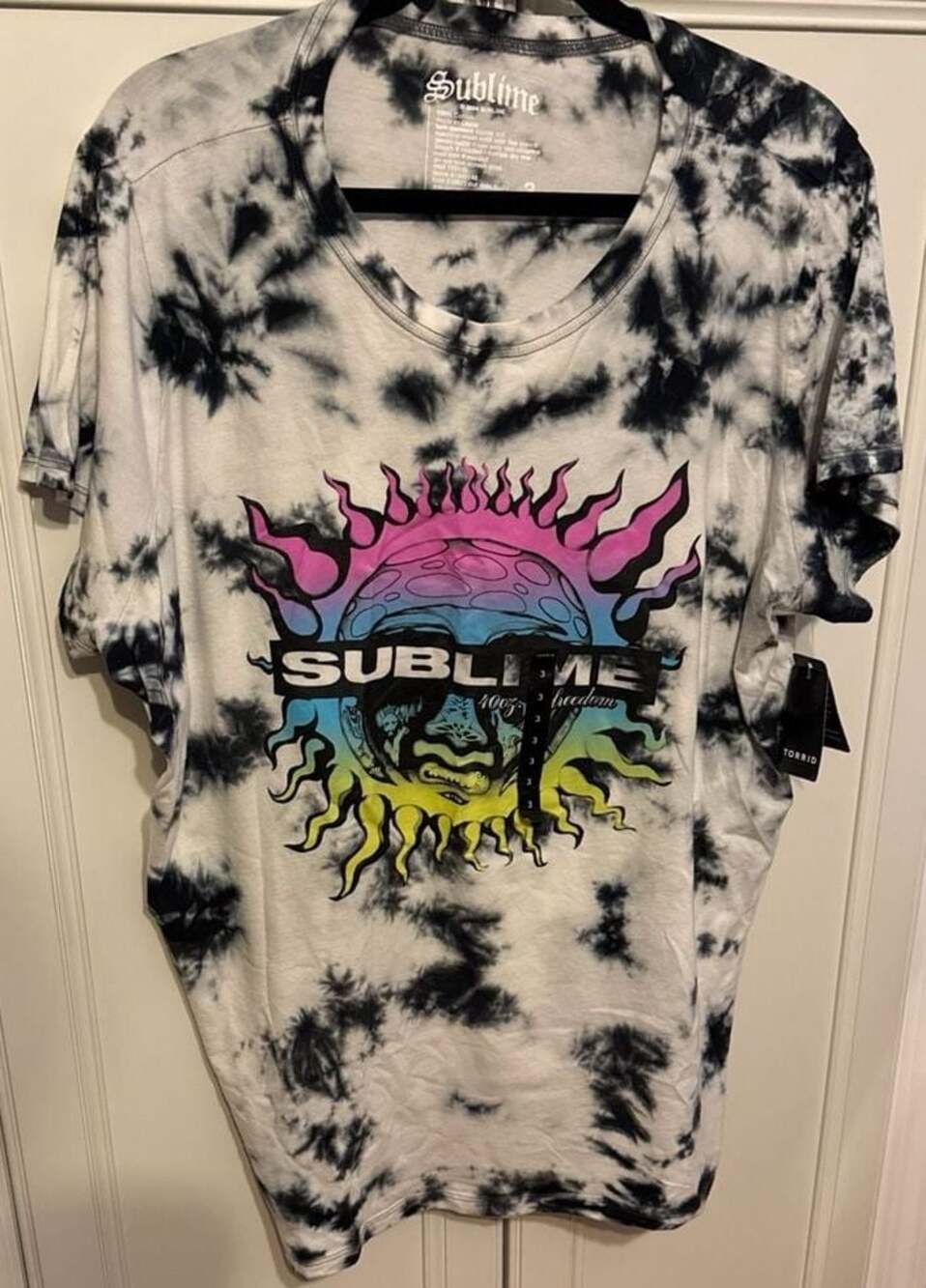 Torrid Sublime Sun Classic Fit Cotton Crew Tee Multi Tie Dye Size 3X